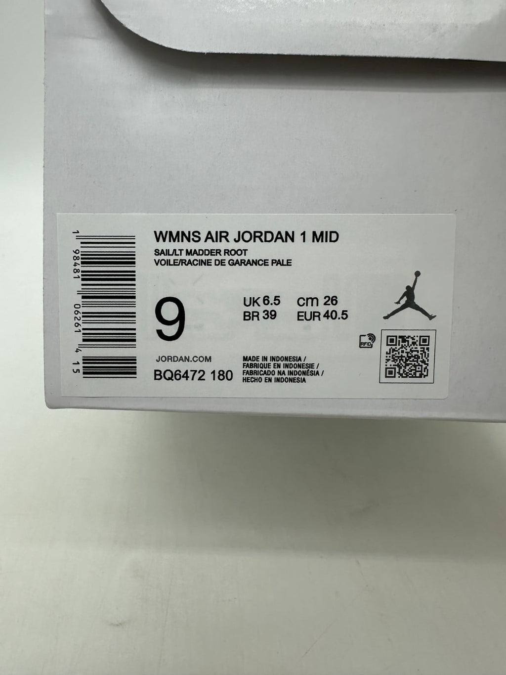 Women's Jordan 1 Mid Sail/Madder Root (BQ6472 180) - 8