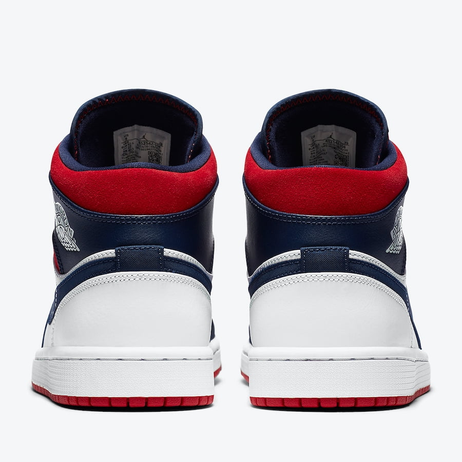 Men's Jordan 1 Mid SE "USA" White/Varsity Red-Midnight Navy (852542 104) - 7.5