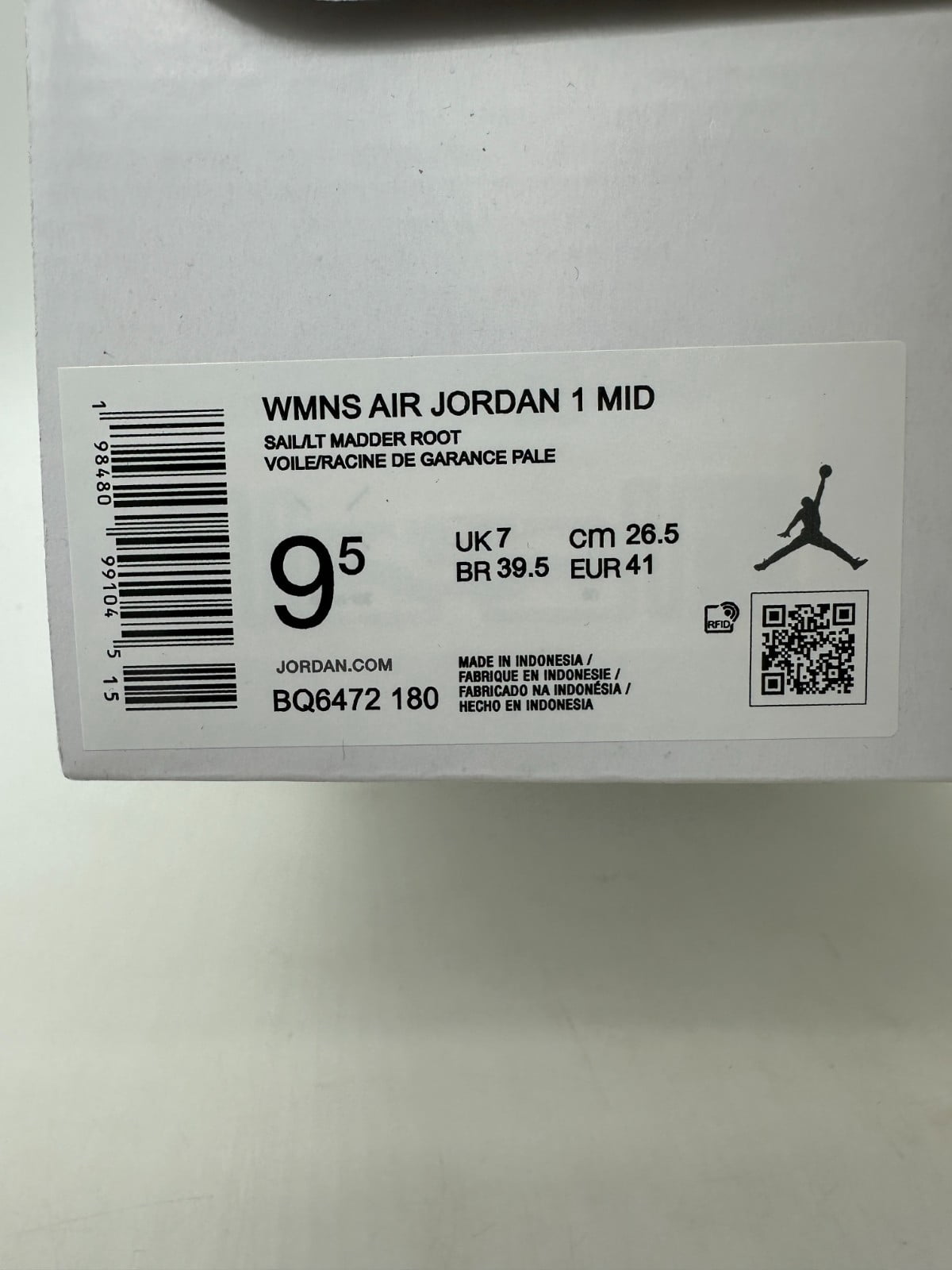 Women's Jordan 1 Mid Sail/Madder Root (BQ6472 180) - 8
