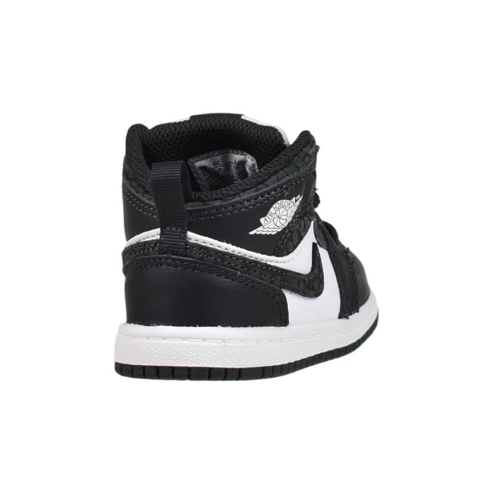 Toddler's Jordan 1 Mid SE "Panda Elephant" Off Noir/Blk-White-Blk (FB9912 001) - 5