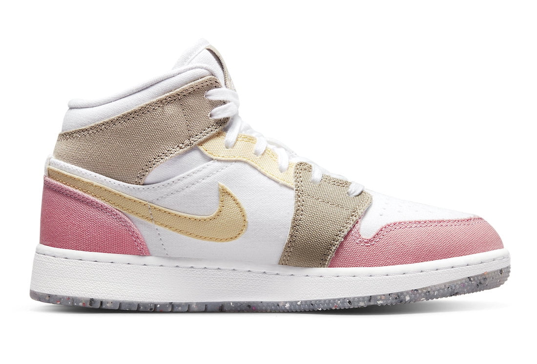 Big Kid's Jordan 1 Mid SE White/Vivid Green (DJ0338 100) - 6