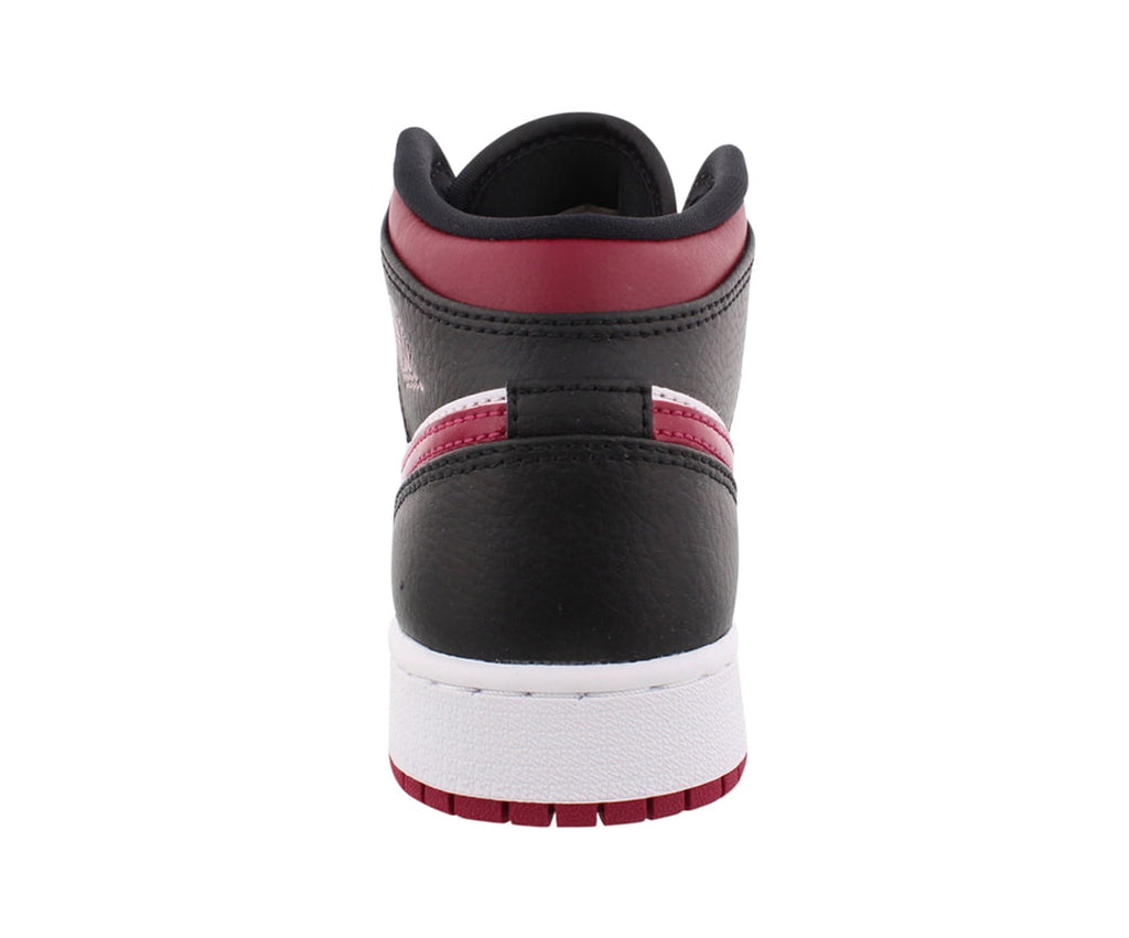 Jordan Air 1 Mid Gs Boys Shoes Size 5.5, Color: Black/Noble Red/White