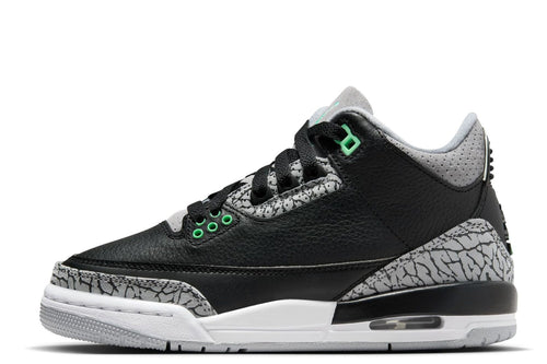 Big Kid's Jordan 3 Retro Black/Green Glow-Wolf Grey (DM0967 031) - 6