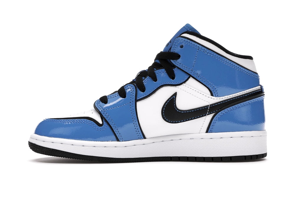 Big Kid's Jordan 1 Mid SE Signal Blue/Black-White (BQ6931 402) - 6
