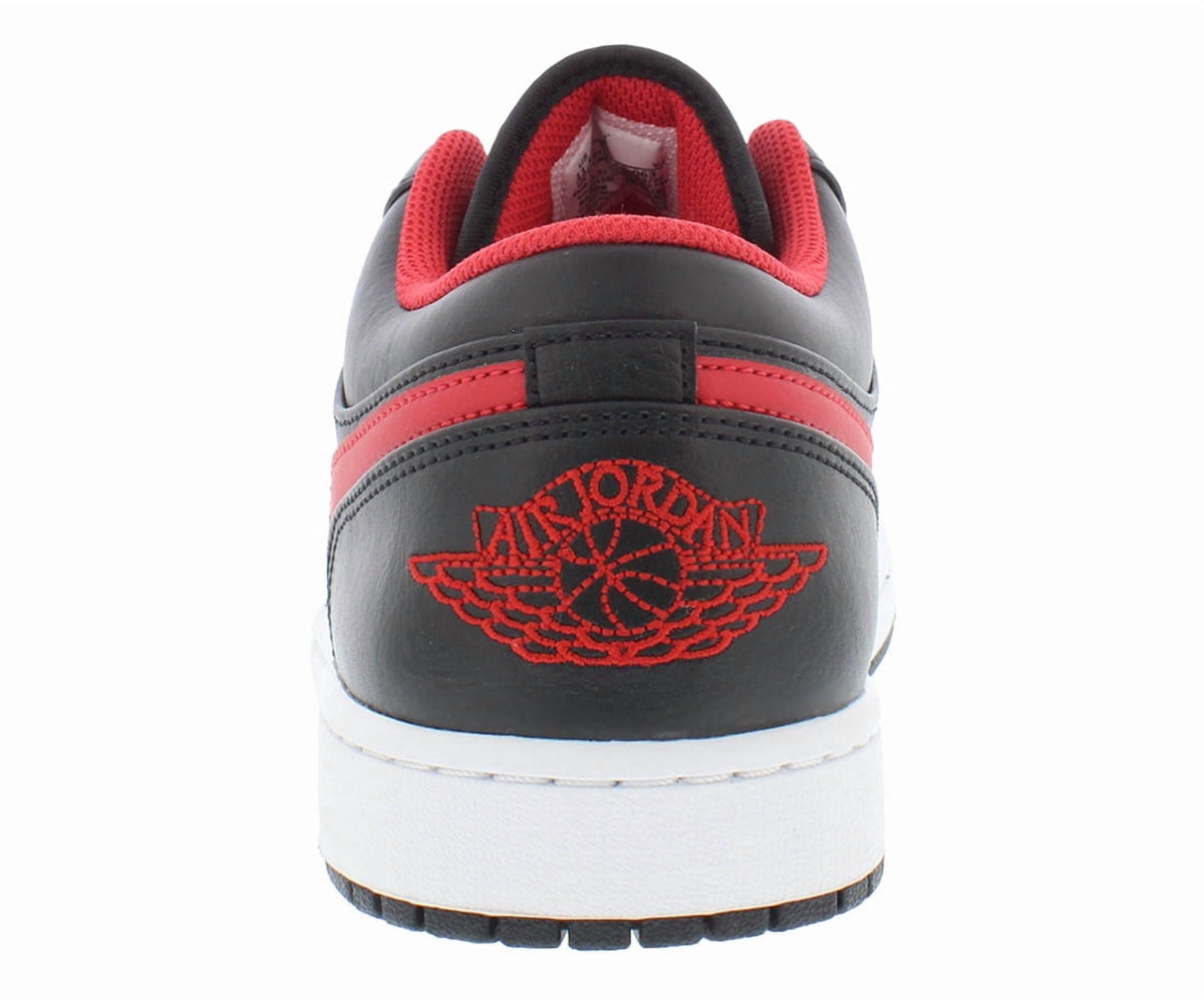 Men's Jordan 1 Low "White Toe" Black/Fire Red-White (553558 063) - 10