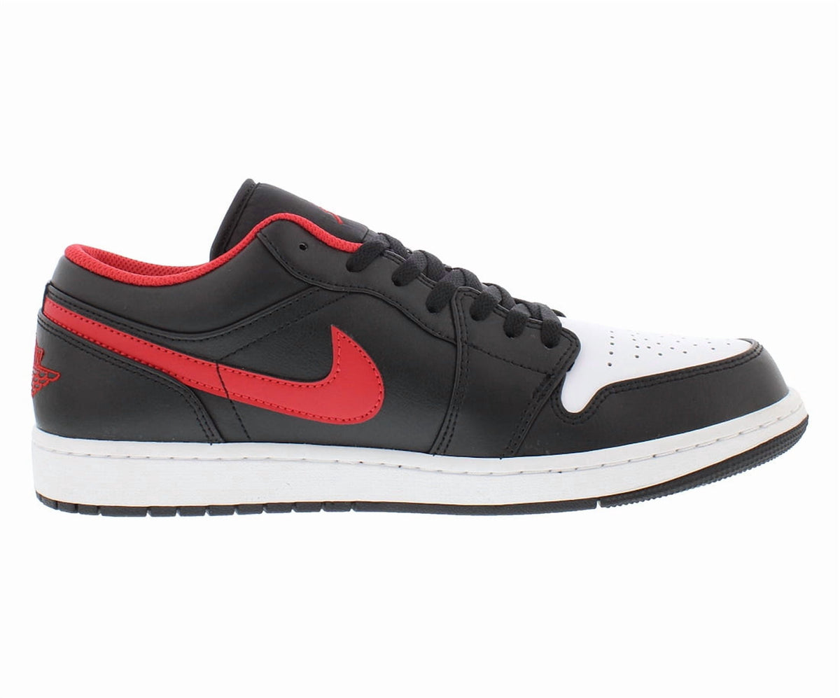 Men's Jordan 1 Low "White Toe" Black/Fire Red-White (553558 063) - 10