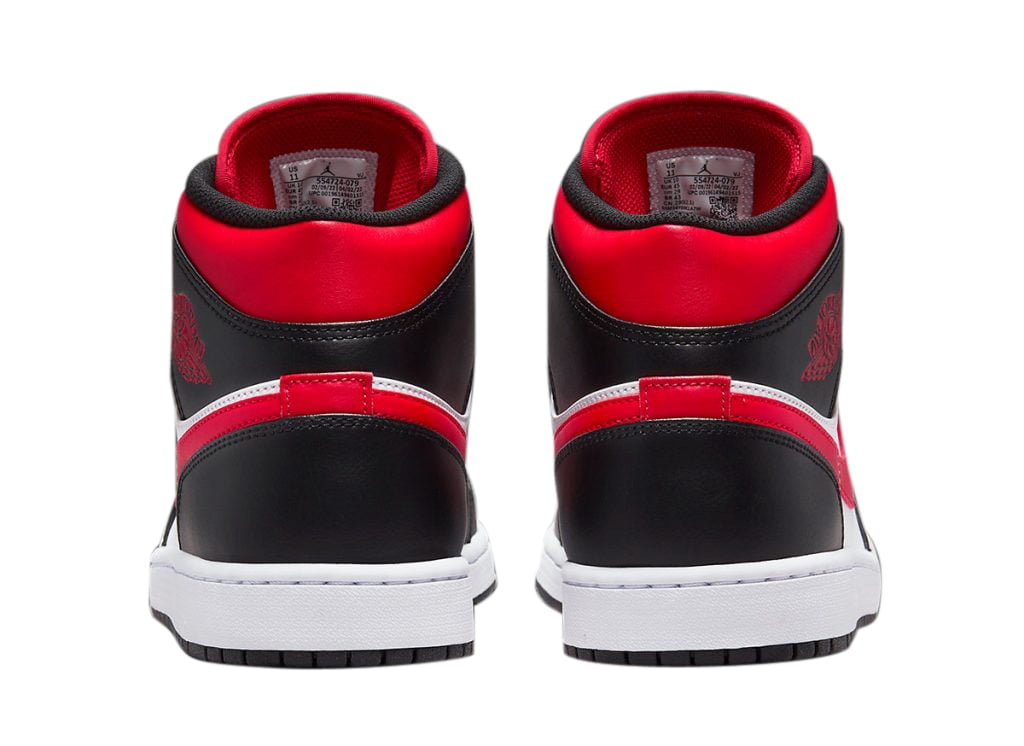 Men's Jordan 1 Mid Black/Fire Red-White (554724 079) - 9