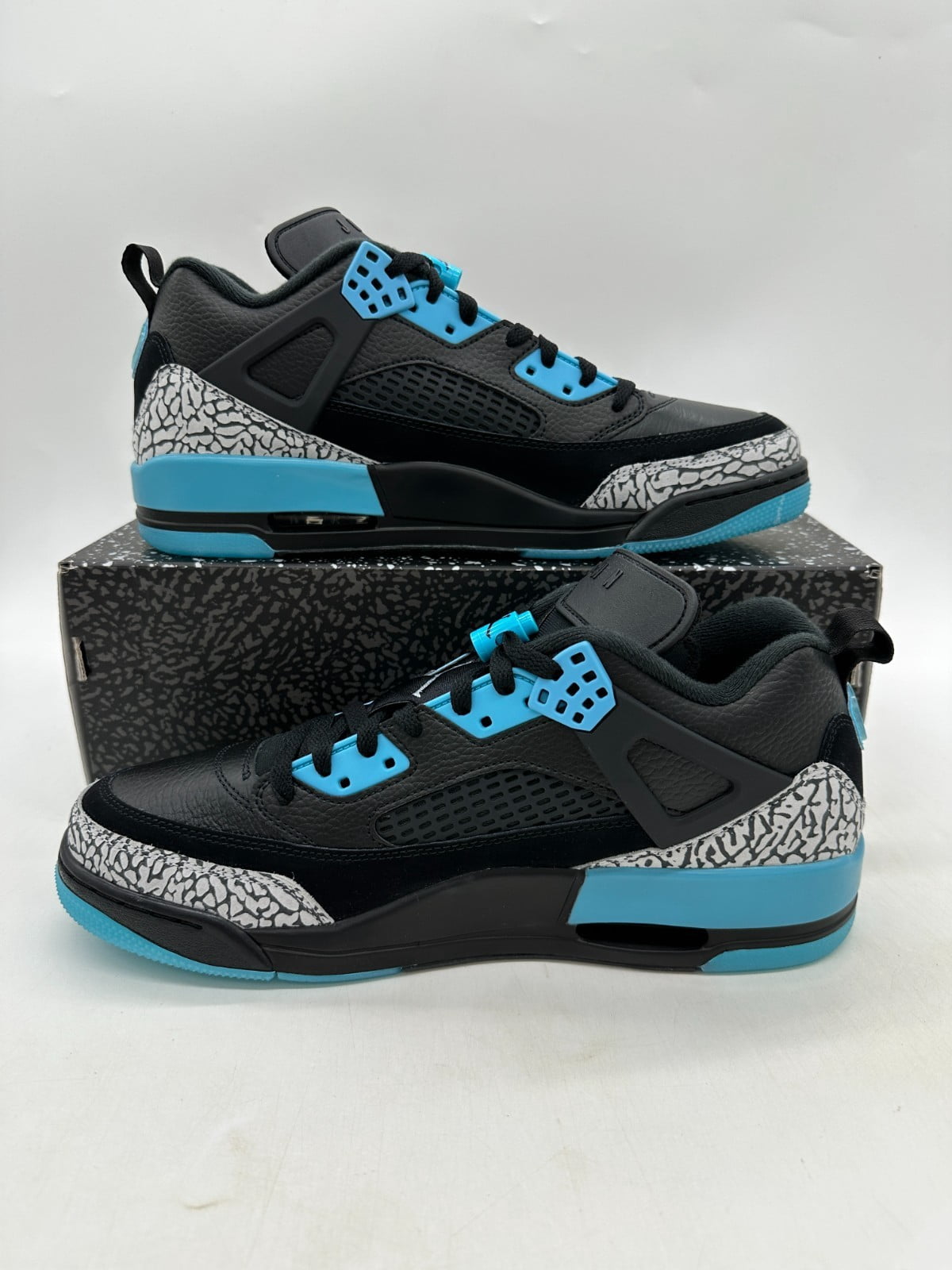 Jordan Spizike Low Men's Size 11.5 Black Blue Leather Athletic Shoes FQ1759 005
