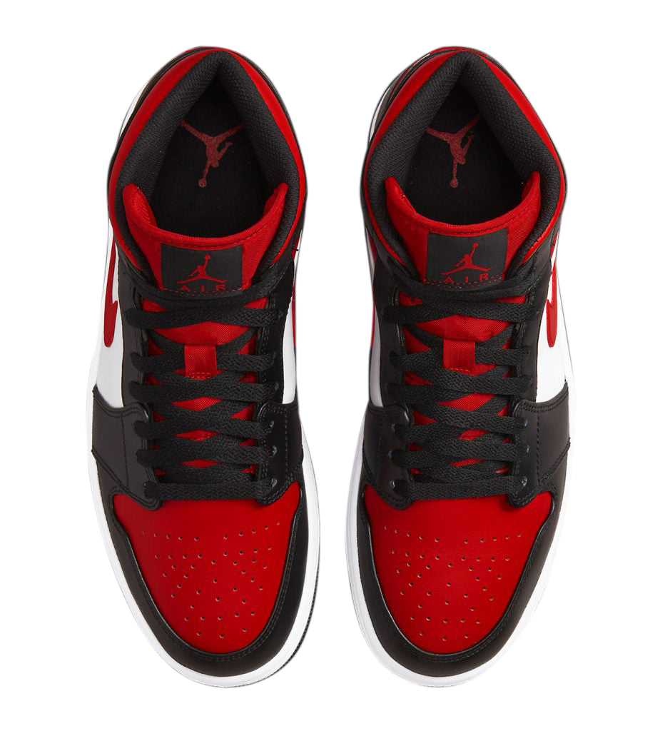 Men's Jordan 1 Mid Black/Fire Red-White (554724 079) - 9