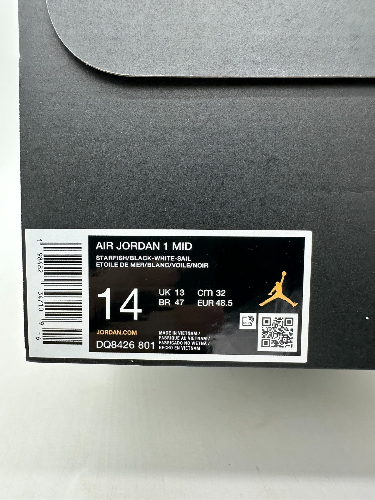Men's Jordan 1 Mid Starfish/Black-White-Sail (DQ8426 801) - 8