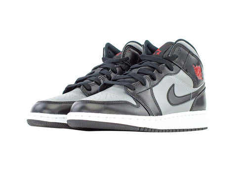Big Kid's Jordan 1 Mid "Shadow Red" Black/Gym Red-Particle Grey (554725 096) - 6.5