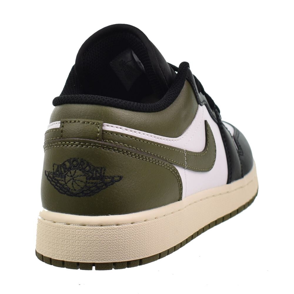 Big Kid's Jordan 1 Low Black/White-Medium Olive (553560 092) - 6.5