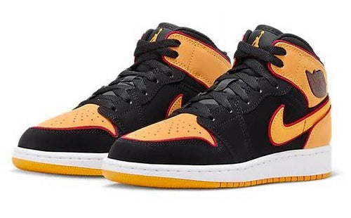 Big Kid's Air Jordan 1 Mid SE Black/Vivid Orange (FJ4924 008) - 6.5
