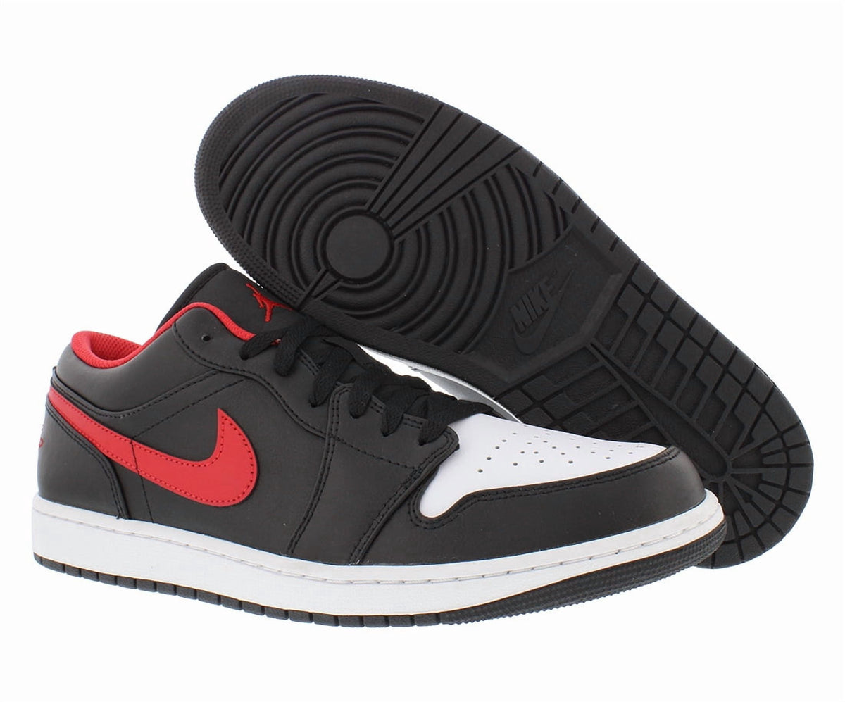 Men's Jordan 1 Low "White Toe" Black/Fire Red-White (553558 063) - 10