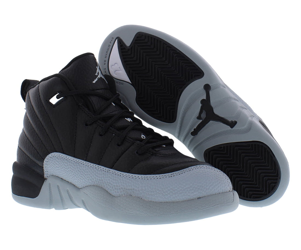 Jordan 12 Retro (PS) "Barons" Little Kids Shoes Black/Wolf Grey 151186-010