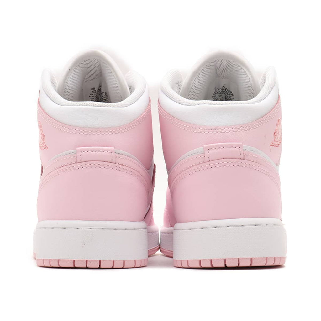 Big Kid's Jordan 1 Mid Pink Foam/White-Fire Red (DQ8423 608) - 7