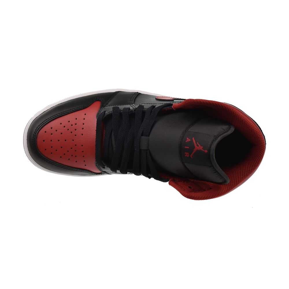 Men's Jordan 1 Mid Black/Varsity Red-Summit White (DQ8426 067) - 13