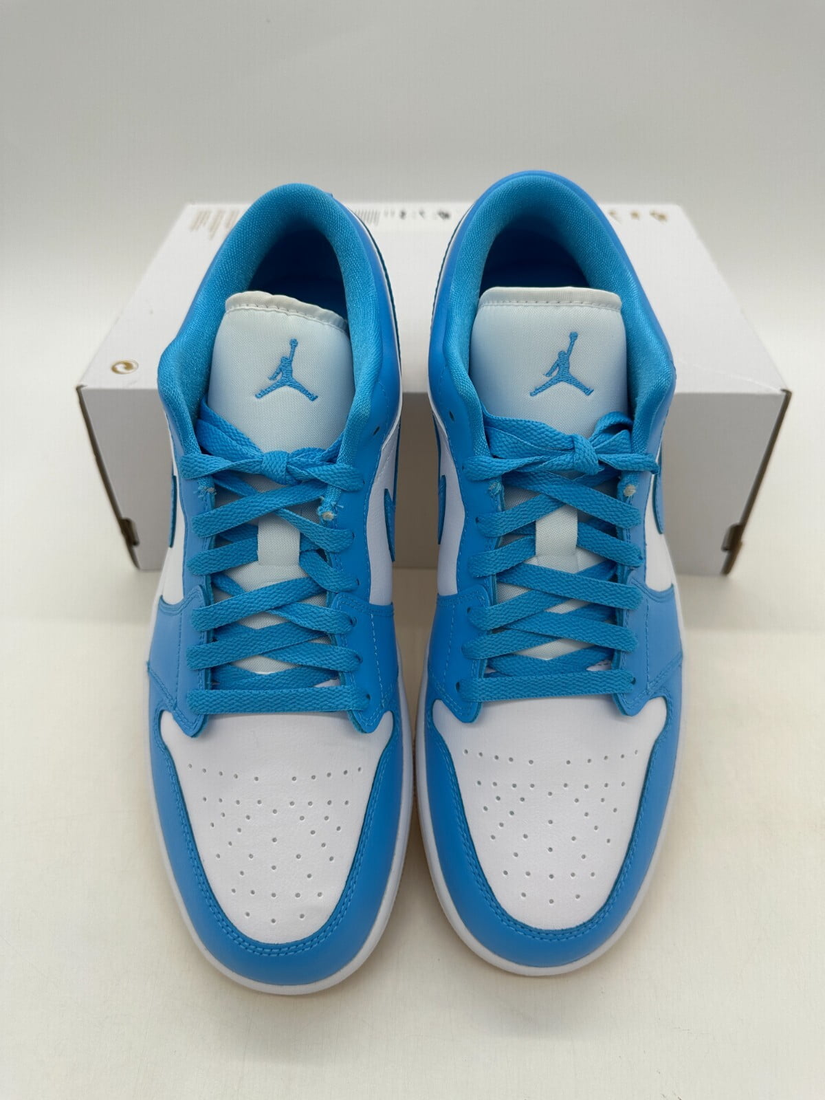 Women's Jordan 1 Low White/DK Powder Blue (DC0774 104) - 7.5