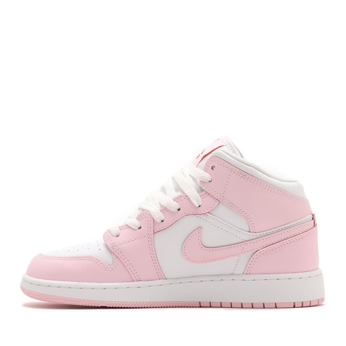 Big Kid's Jordan 1 Mid Pink Foam/White-Fire Red (DQ8423 608) - 7