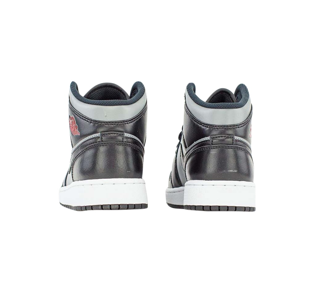 Big Kid's Jordan 1 Mid "Shadow Red" Black/Gym Red-Particle Grey (554725 096) - 6.5