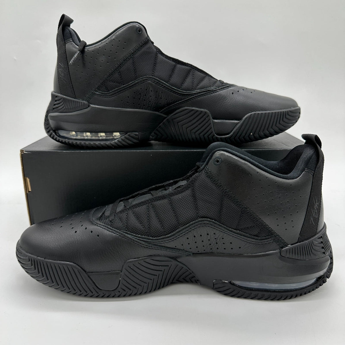 Jordan Stay Loyal Men's Size 15 Triple Black Leather Athletic Shoes DB2884 002