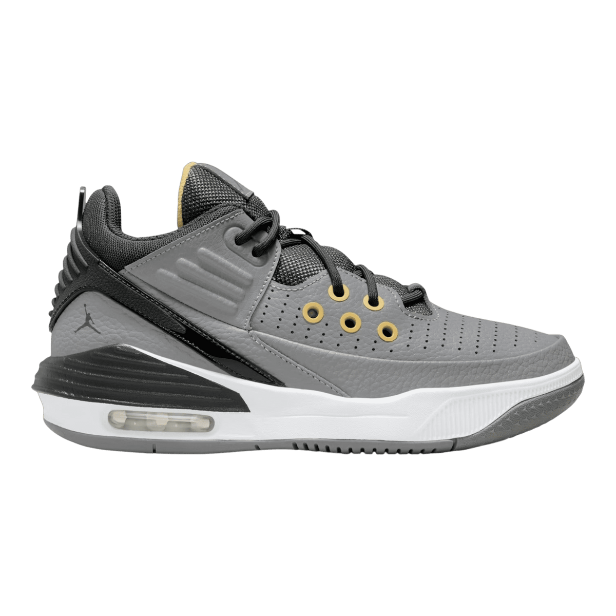 Air Jordan Max Aura 5 Sneakers in Cement Grey/Topaz Gold/White/Anthracite | Youth (GS) Mid-Top - 3.5
