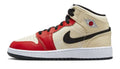 Big Kid's Air Jordan 1 Mid Muslin/Chili Red-Black-White - 4.5