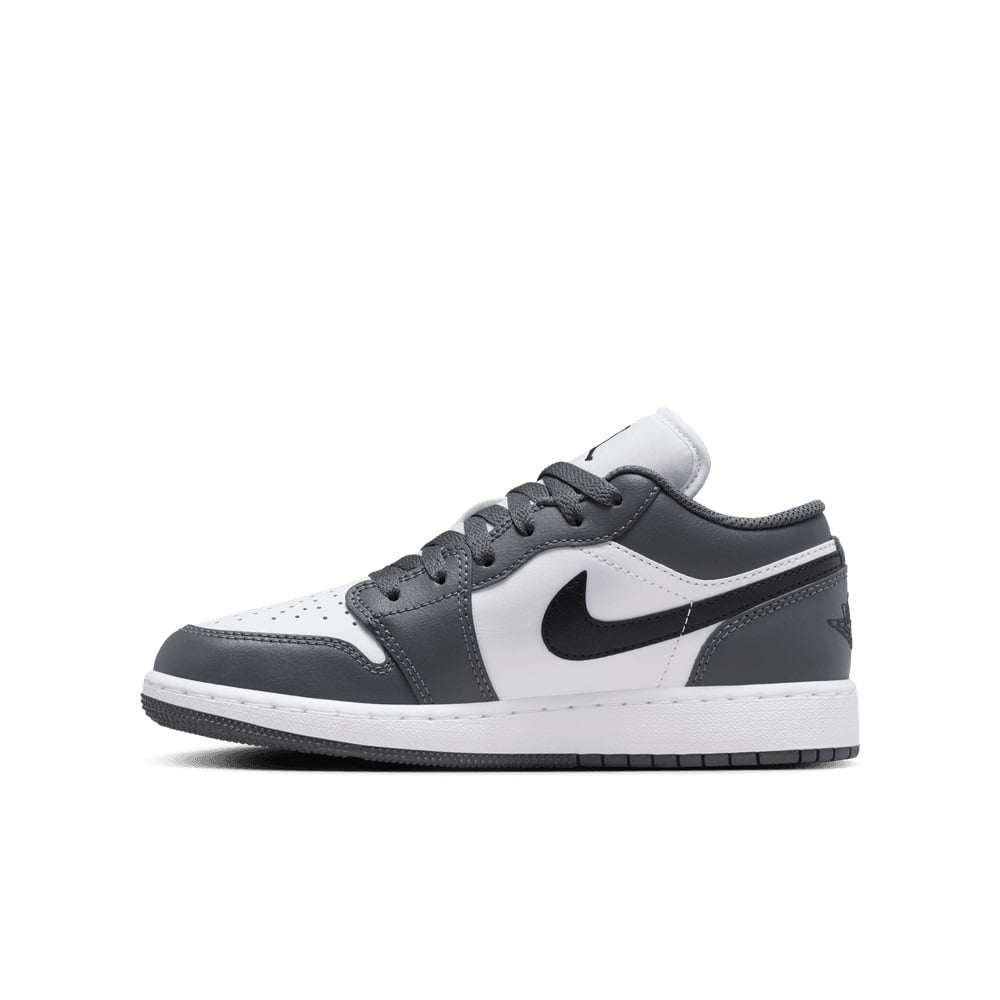 Big Kid's Jordan 1 Low White/Black-Iron Grey (553560 152) - 6
