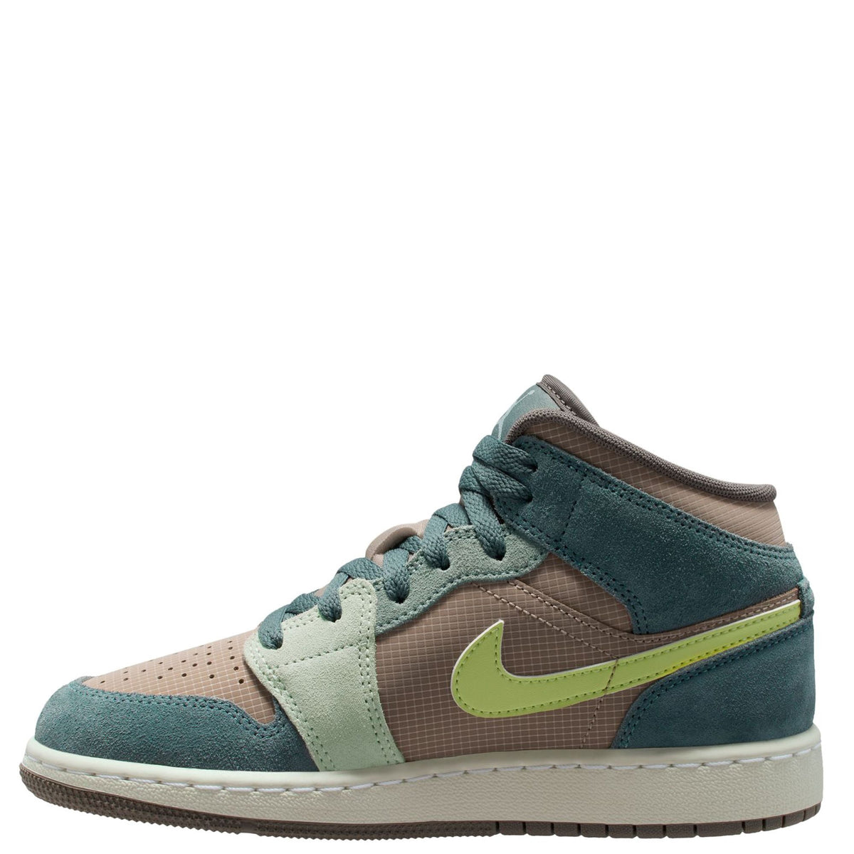 Big Kid's Jordan 1 Mid Khaki/LT Lemon Twist-Hasta (IF2873 200) - 6