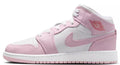 Big Kid's Jordan 1 Mid Pink Foam/White-Fire Red (DQ8423 608) - 7
