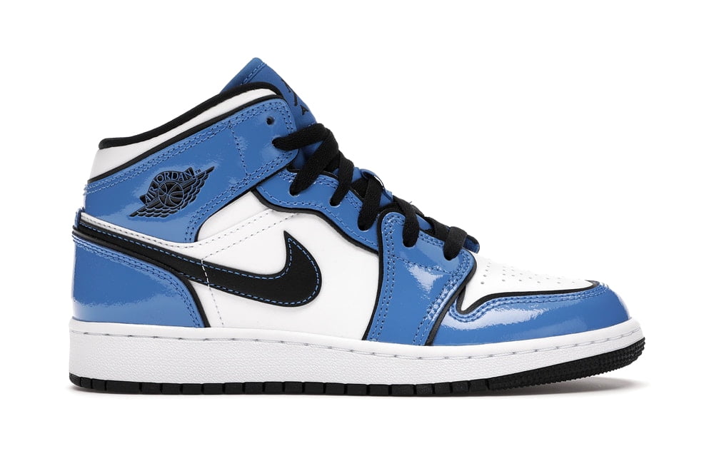 Big Kid's Jordan 1 Mid SE Signal Blue/Black-White (BQ6931 402) - 6