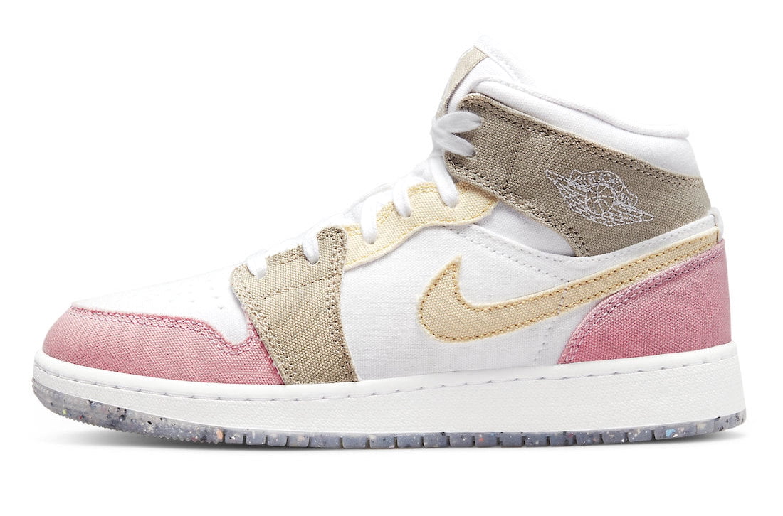 Big Kid's Jordan 1 Mid SE White/Vivid Green (DJ0338 100) - 6