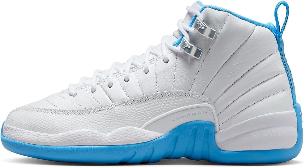 Jordan 12 Retro Melo (2025) (GS) (White/University Blue/Metallic Silver) - Size 4.5