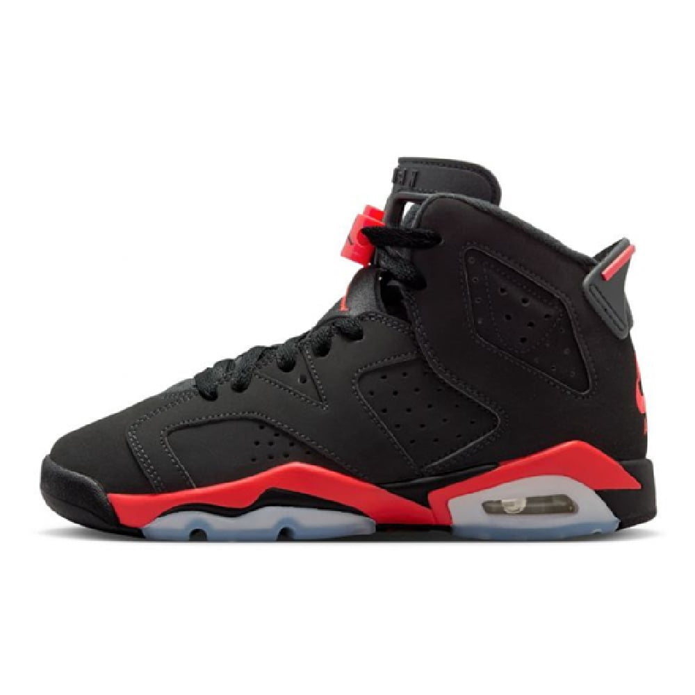 Big Kid's Jordan 6 Retro "Infrared Salesman" Black/Lt Crimson (IQ1275 001) - 7