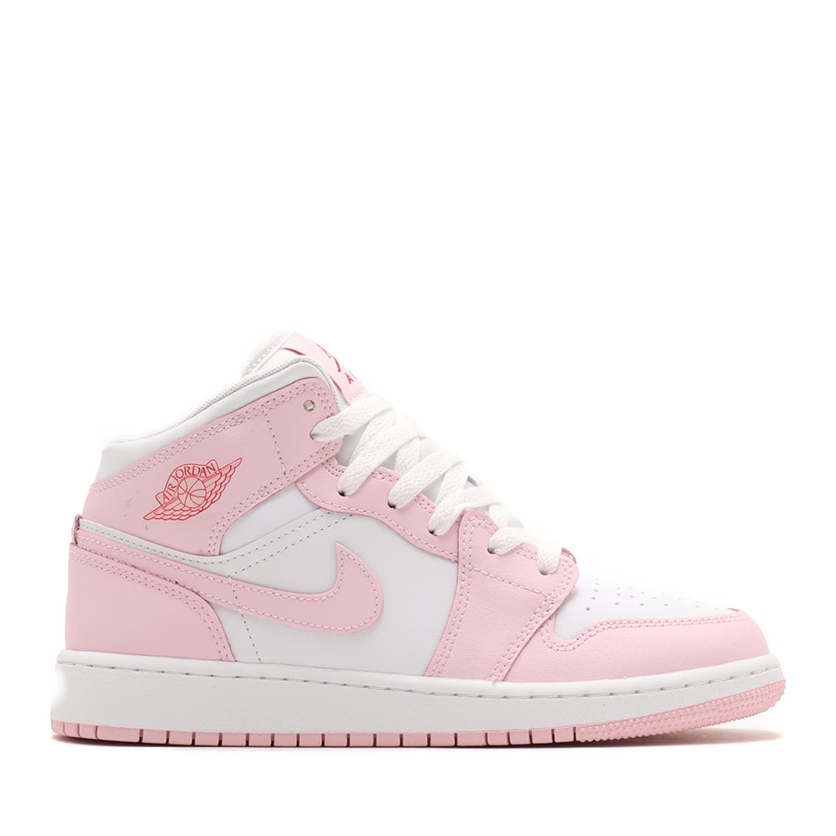Big Kid's Jordan 1 Mid Pink Foam/White-Fire Red (DQ8423 608) - 7