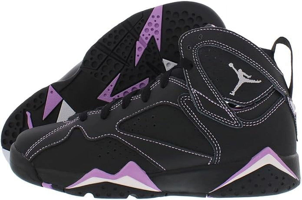 Jordan Big Kid’s 7 Retro Shoes, Black/Barely Grape, Size 4