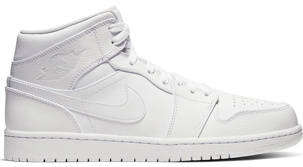 Jordan Air Jordan 1 Mid Triple White Men's Sneakers 554724-136