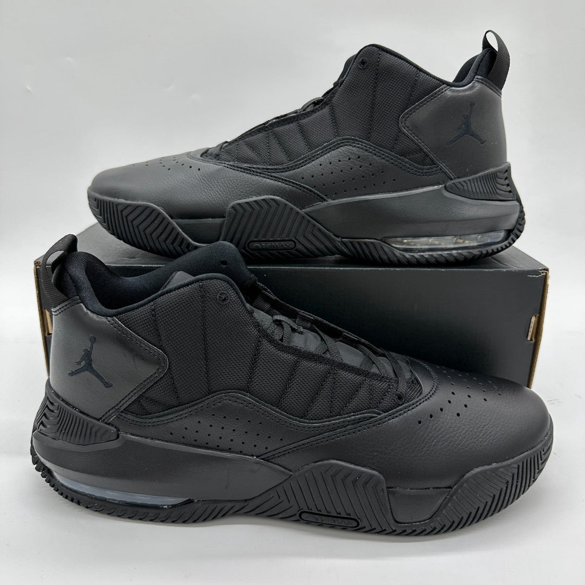 Jordan Stay Loyal Men's Size 15 Triple Black Leather Athletic Shoes DB2884 002