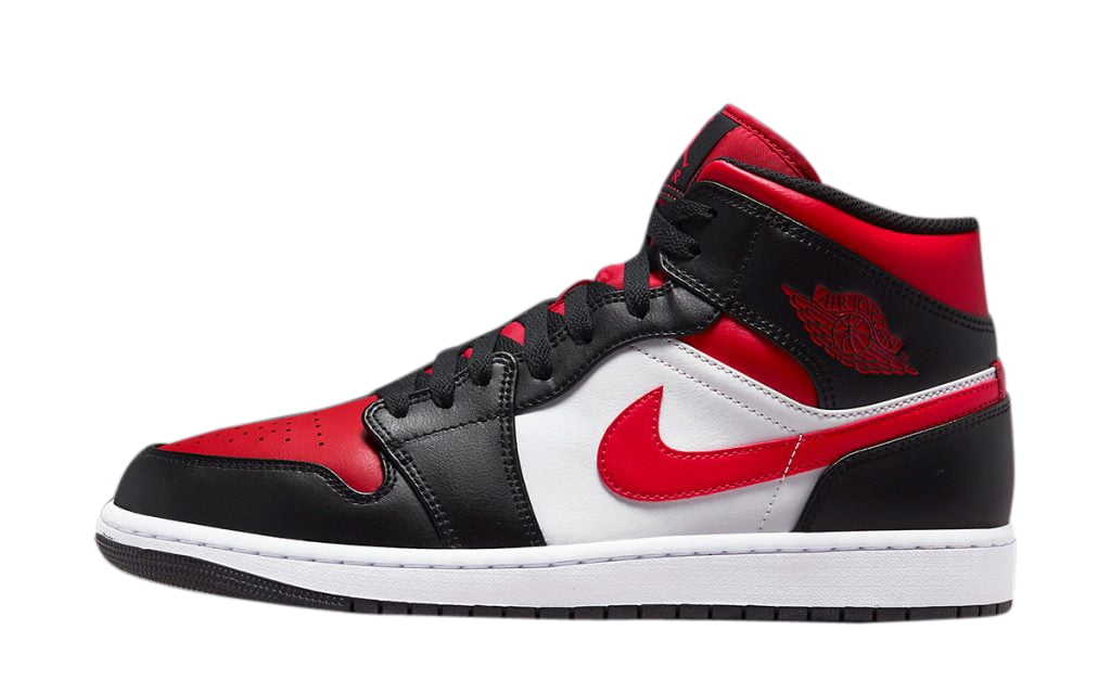 Men's Jordan 1 Mid Black/Fire Red-White (554724 079) - 9