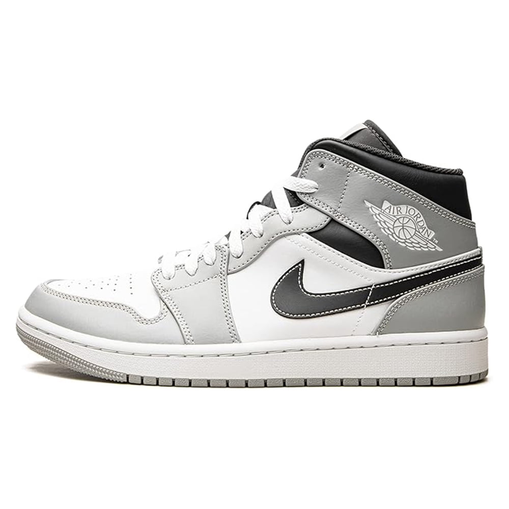 Jordan 1 Mid Light Smoke Grey Men's Sneakers 554724-078
