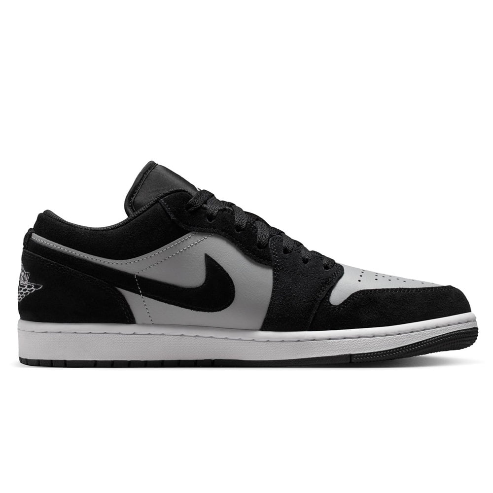 Men's Jordan 1 Low Black/White-LT Smoke Grey (553558 048) - 10.5