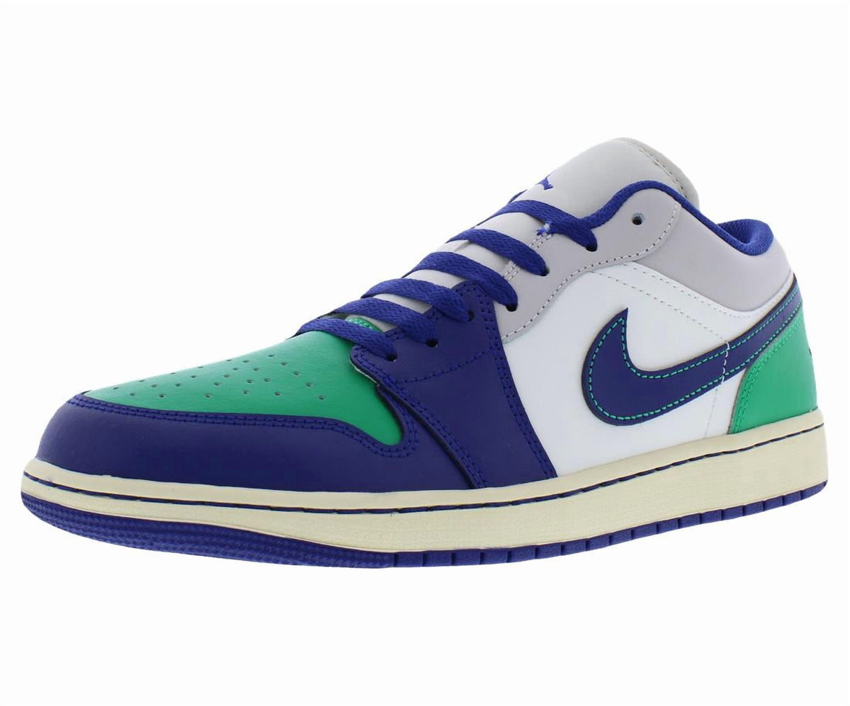 Nike Air Jordan 1 Low Leather Mens Shoes Size 8, Color: Sail/Deep Royal Blue