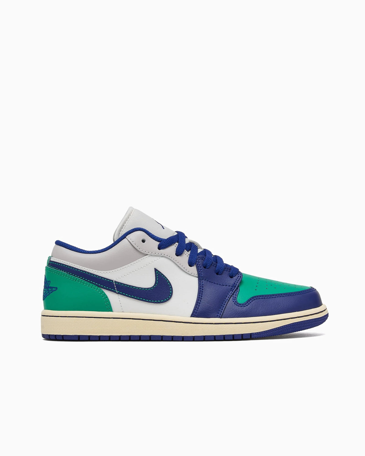 Nike Air Jordan 1 Low Leather Mens Shoes Size 8, Color: Sail/Deep Royal Blue