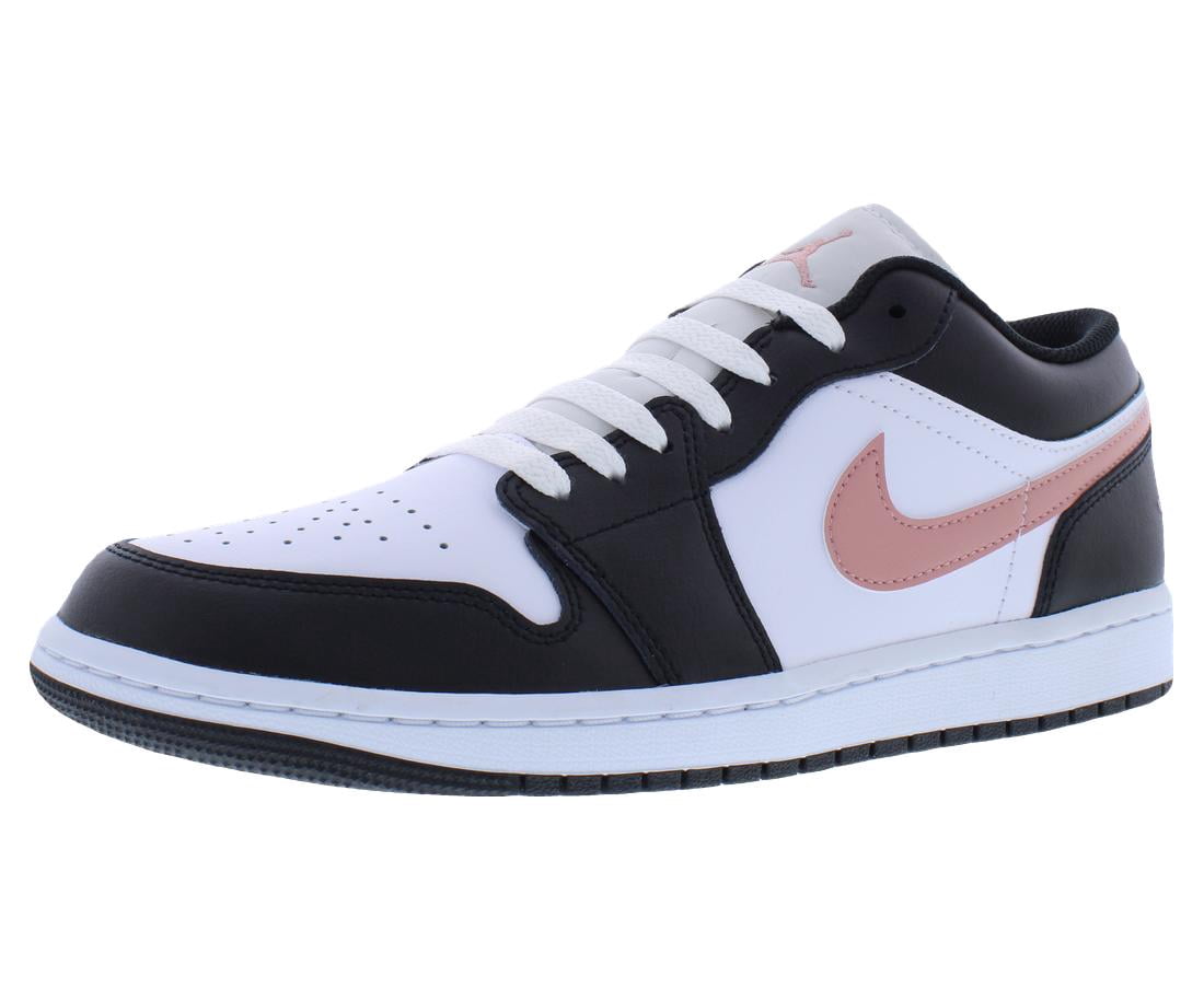 Men's Jordan 1 Low White/Rust Pink-Black (553558 165) - 10.5