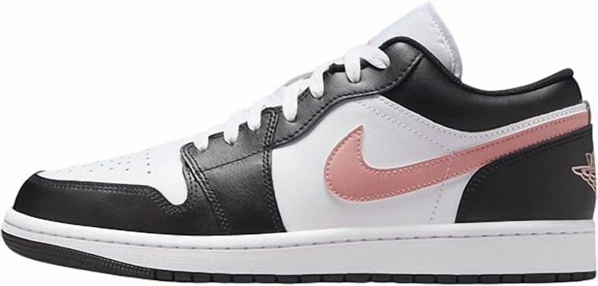 Men's Jordan 1 Low White/Rust Pink-Black (553558 165) - 10.5