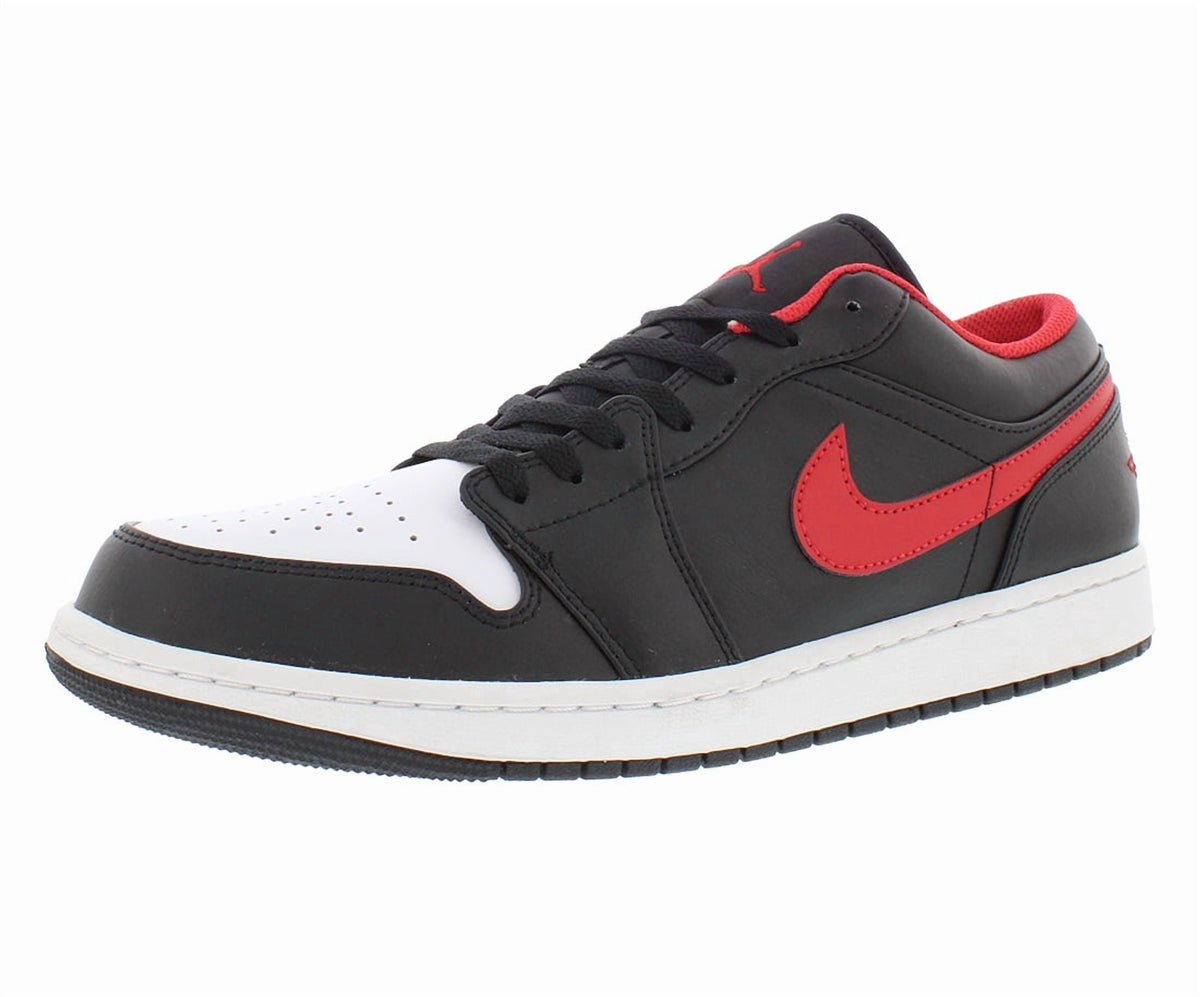 Men's Jordan 1 Low "White Toe" Black/Fire Red-White (553558 063) - 10