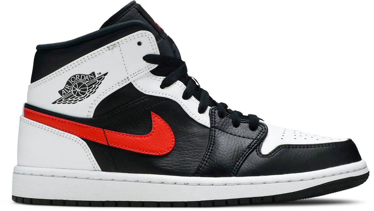 Men's Jordan 1 Mid Black/Chile Red-White (554724 075) - 9