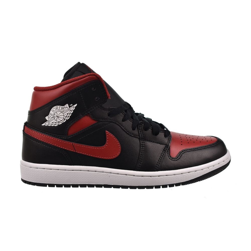 Men's Jordan 1 Mid Black/Varsity Red-Summit White (DQ8426 067) - 13