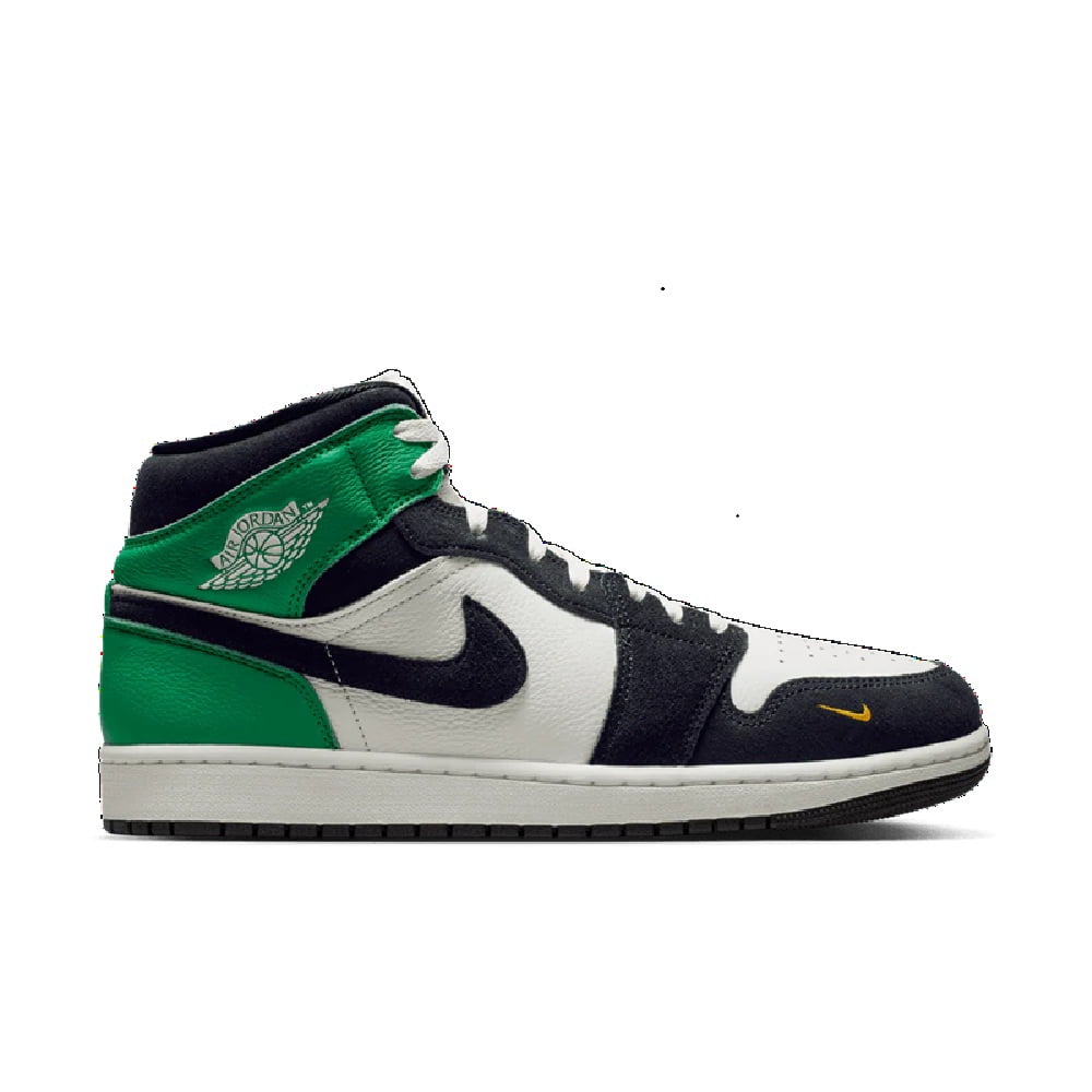 Men's Jordan 1 Mid SE Summit White/Black-Lucky Green (II9812 100) - 7.5
