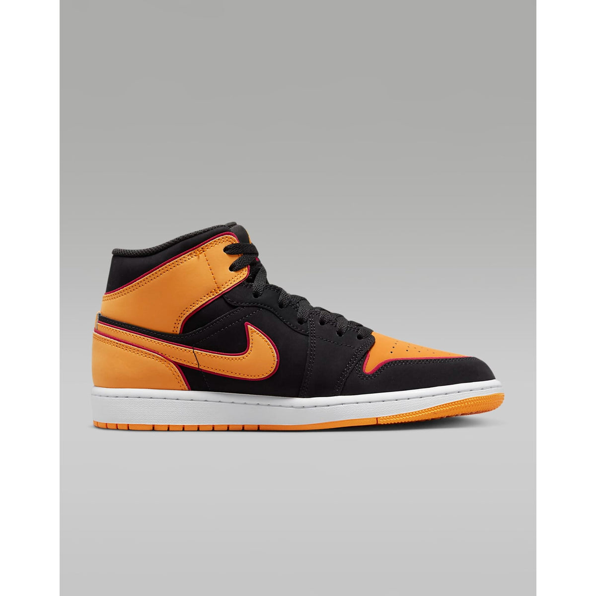 Men's Jordan 1 Mid Black/Fire Red-White (554724 079) - 9